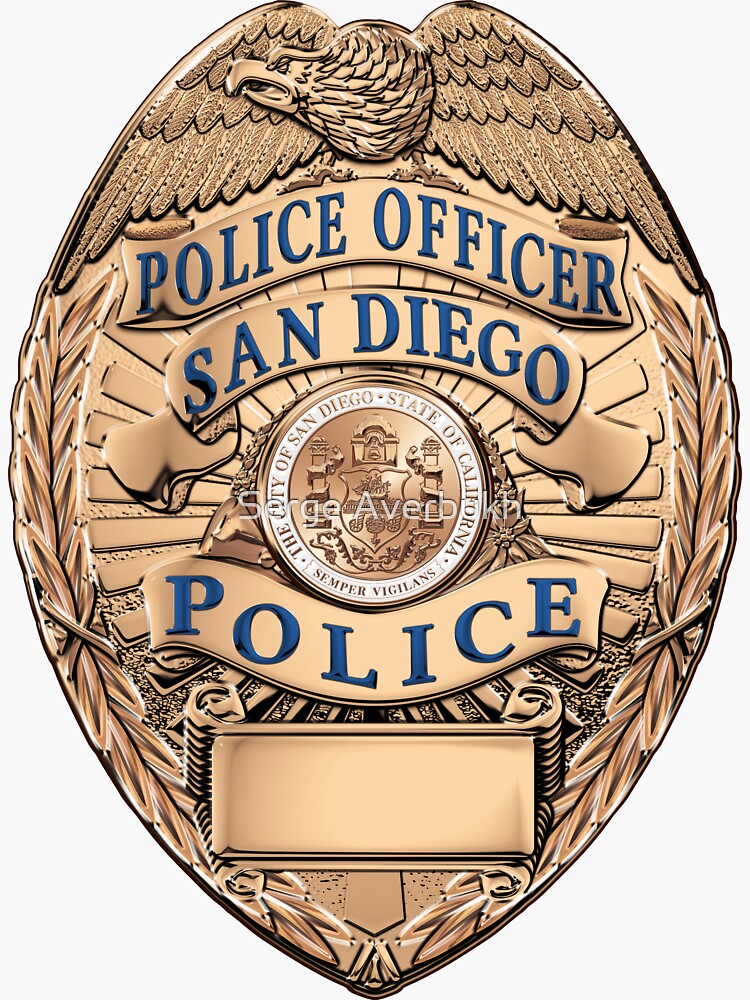 "San Diego Police Department - SDPD Officer Badge over White Leather