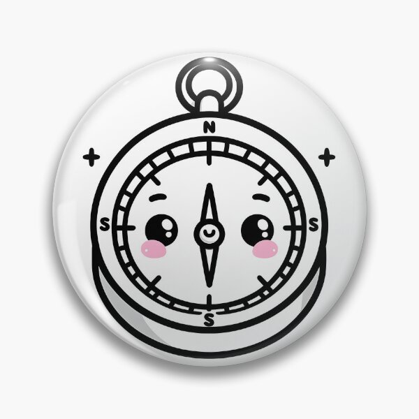 Item preview, Cute Kawaii Compass with Sparkles designed and sold by limonadashop.
