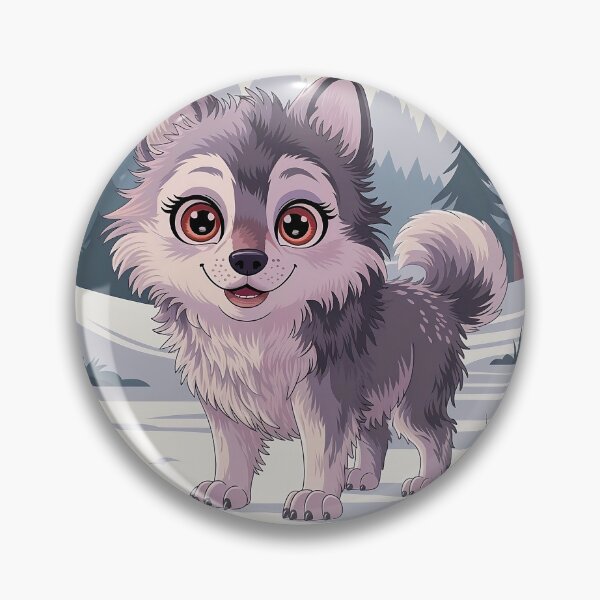 Item preview, Cute Baby Snow Wolf In Forest  designed and sold by canvadreamer444.