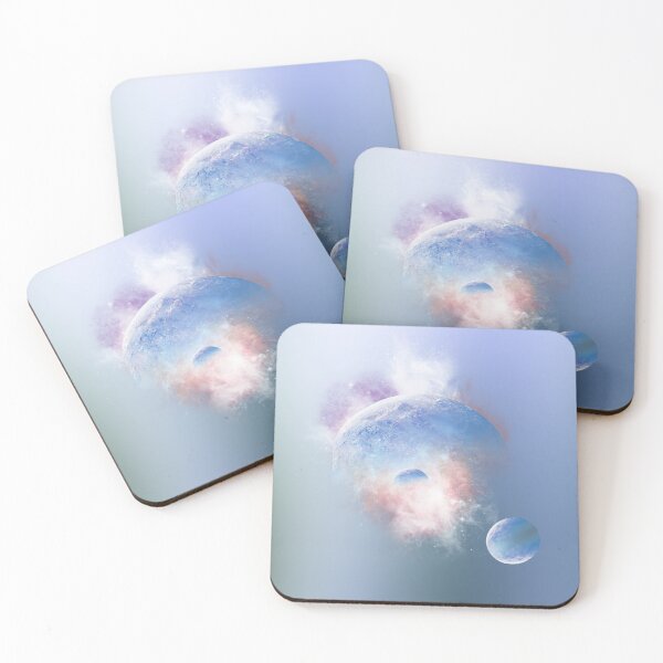 Item preview, Blue Planets on a Gradient Background designed and sold by WhiteSoftPetals.