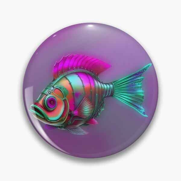 Item preview, Minimalist Steampunk Fish Subtle Steampunk Style - Purple Ocean designed and sold by Beachy.