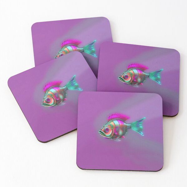 Item preview, Minimalist Steampunk Fish Subtle Steampunk Style - Purple Ocean designed and sold by Beachy.