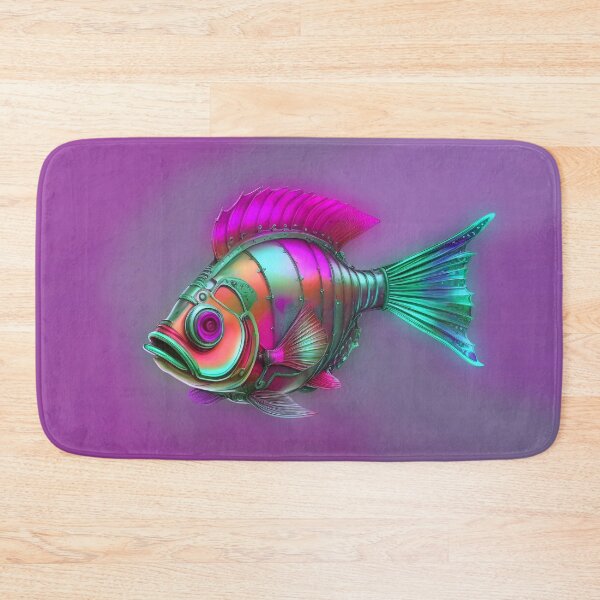 Item preview, Minimalist Steampunk Fish Subtle Steampunk Style - Purple Ocean designed and sold by Beachy.