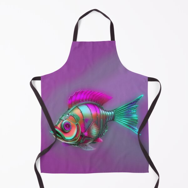 Item preview, Minimalist Steampunk Fish Subtle Steampunk Style - Purple Ocean designed and sold by Beachy.