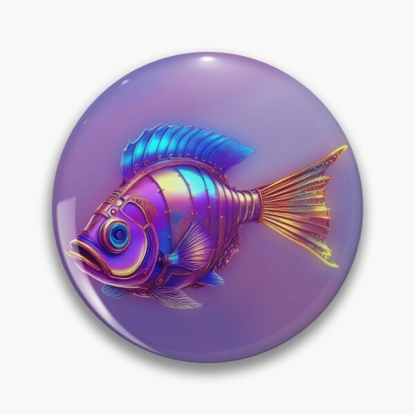 Item preview, Minimalist Steampunk Fish Subtle Steampunk Style - Lilac Ocean designed and sold by Beachy.