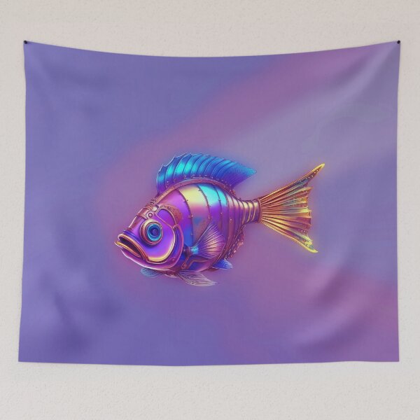 Item preview, Minimalist Steampunk Fish Subtle Steampunk Style - Lilac Ocean designed and sold by Beachy.