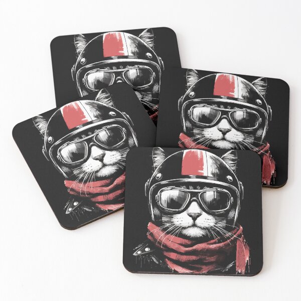 Item preview, Biker Cat Watercolor designed and sold by TomFrontierArt.