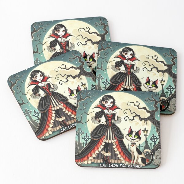Item preview, "Cat Lady for Kamala - Gothic Nightmare" designed and sold by MySheetMusicArt.