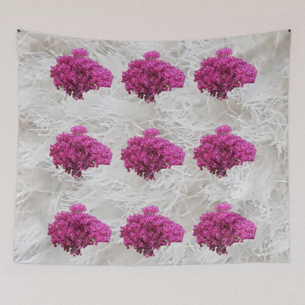 Item preview, Rows of Fuchsia Autumn Flower on White  designed and sold by WhiteSoftPetals.
