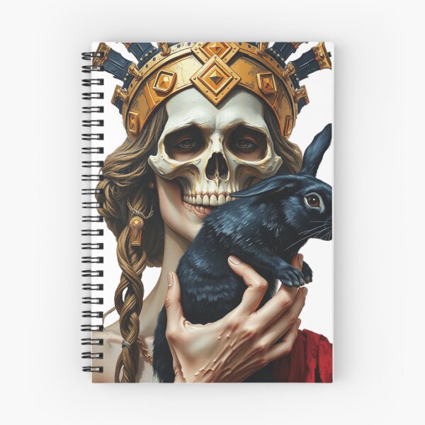 Item preview, Women with skull head | black rabbit pop art  designed and sold by TaliaShin.
