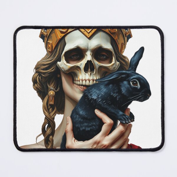 Item preview, Women with skull head | black rabbit pop art designed and sold by TaliaShin.