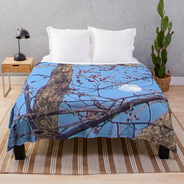 Item preview, Daytime View of the Moon through Tree Branches designed and sold by WhiteSoftPetals.