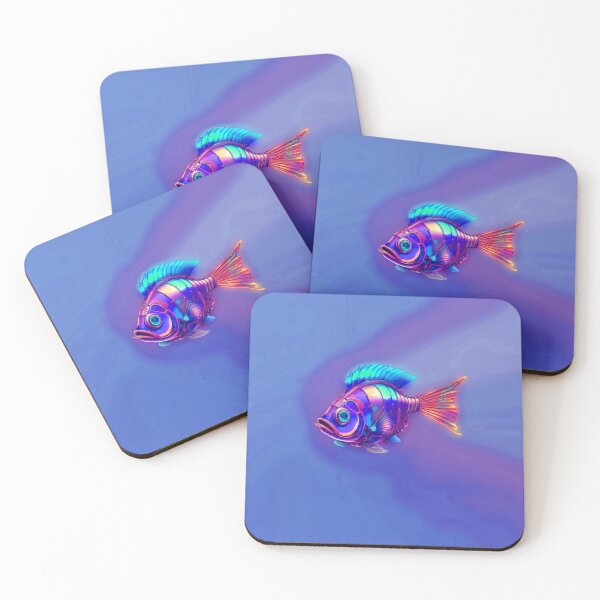 Item preview, Minimalist Steampunk Fish Subtle Steampunk Style - Blue Lilac Ocean designed and sold by Beachy.