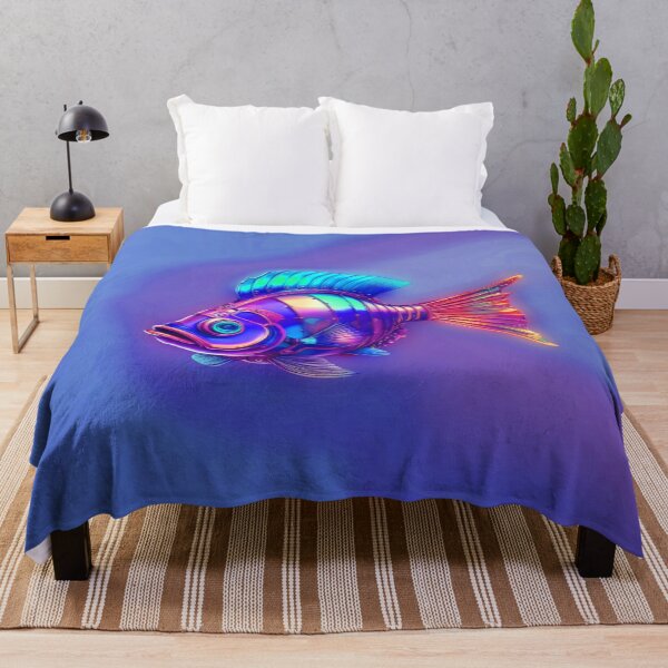Item preview, Minimalist Steampunk Fish Subtle Steampunk Style - Blue Lilac Ocean designed and sold by Beachy.