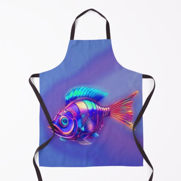 Aperçu de l'œuvre Poisson Steampunk minimaliste Style Steampunk subtil - Océan bleu lilas créée et vendue par Beachy.