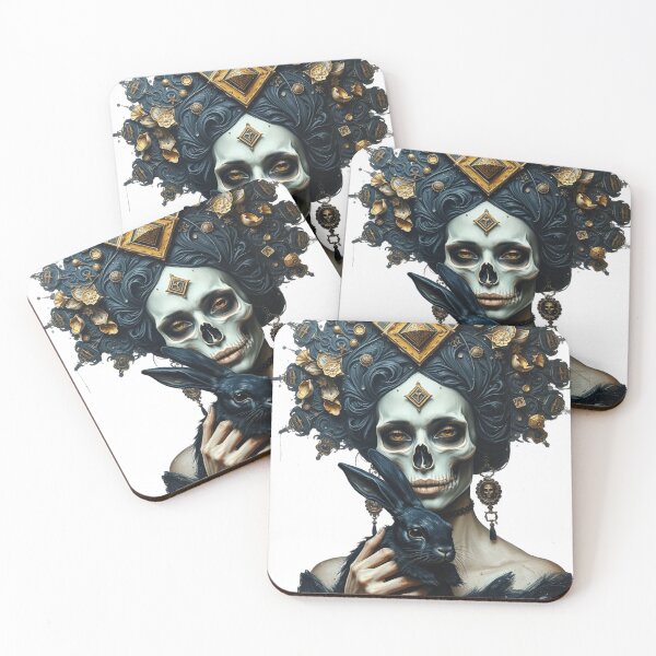 Item preview, Ancient Greek goddess with skull head | pop Art Black Rabbit  designed and sold by TaliaShin.