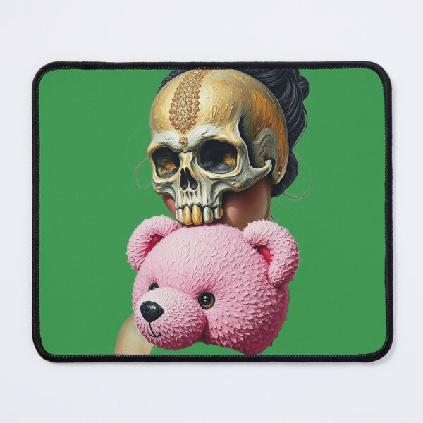 Item preview, Golden Skull Head | pink teddy bear Pop Art Women designed and sold by TaliaShin.