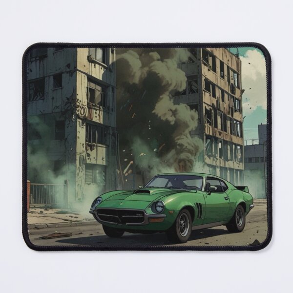 Item preview, Green car in the ruins of a city 2 designed and sold by JohnChocolate.