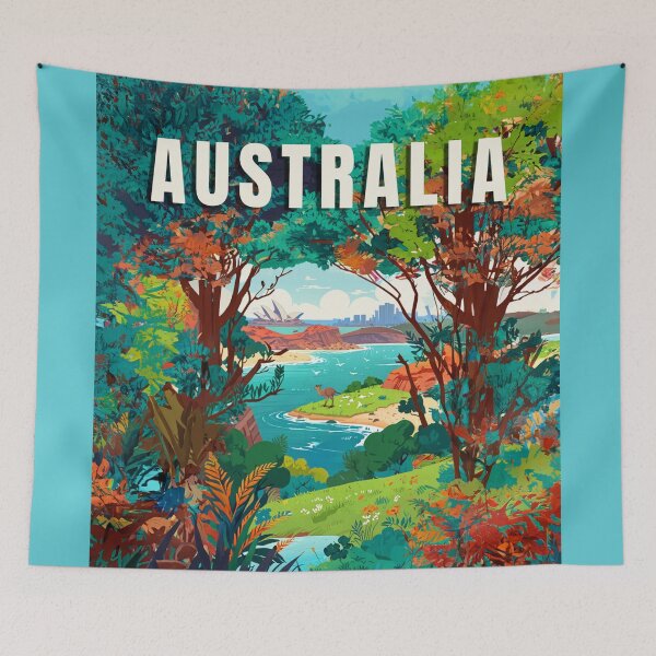 Item preview, Australia lovers landscape design illustration nature designed and sold by La Loca.