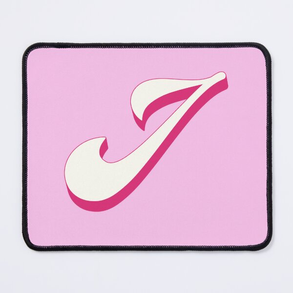 Item preview, I Letter Initial Monogram Retro Pink  designed and sold by Serendipity Studios.
