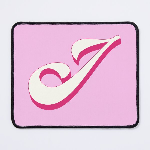 Item preview, J Letter Initial Monogram Retro Pink  designed and sold by Serendipity Studios.