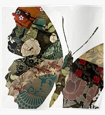 Butterfly Brocade V Poster