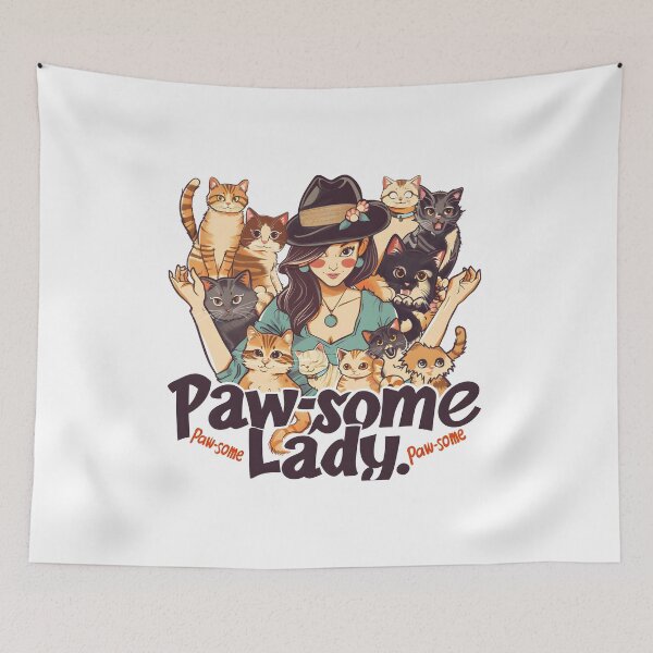 Item preview, Paw-some Lady Wordplay Cat Lover Lady Cat Rescue Awesome designed and sold by scooterbaby.