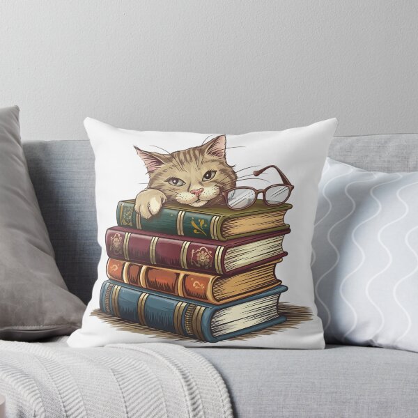 Item preview, Sneaky Cat Behind Vintage Books designed and sold by EclipseArtworks.