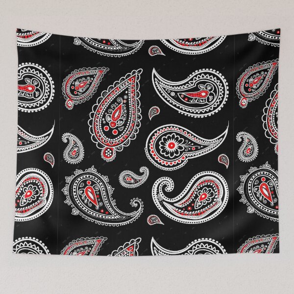 Item preview, Paisley pattern Black/Red designed and sold by UZRWRLD .