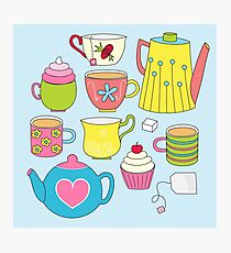 Teapots, cupcakes & more Photographic Print