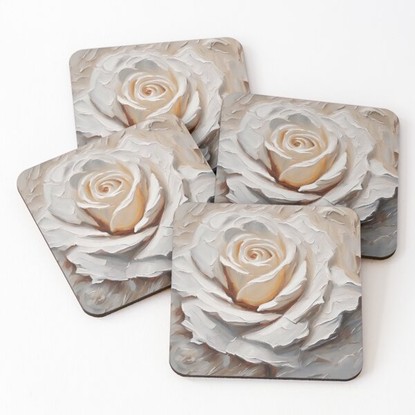 Item preview, Creamy Impasto Rose In Relief designed and sold by Glimmersmith.