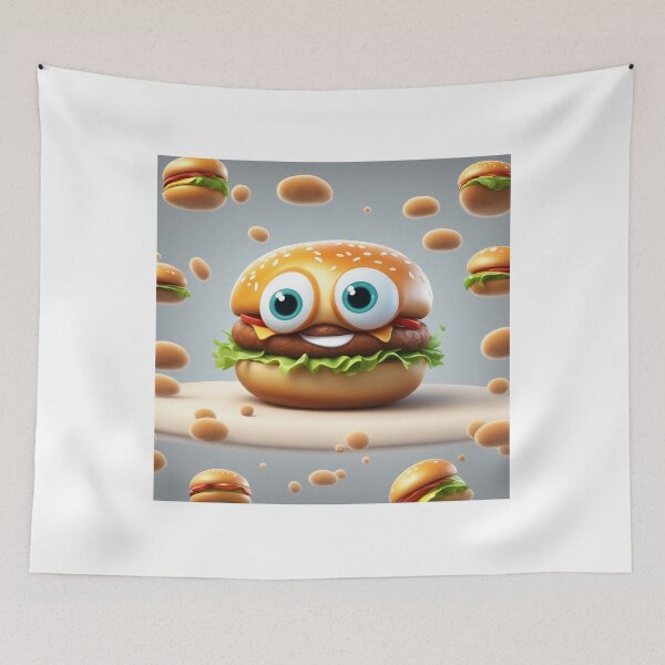 Item preview, Burger Food Floating Cartoon Vector Icon Illustration designed and sold by hjian8219.