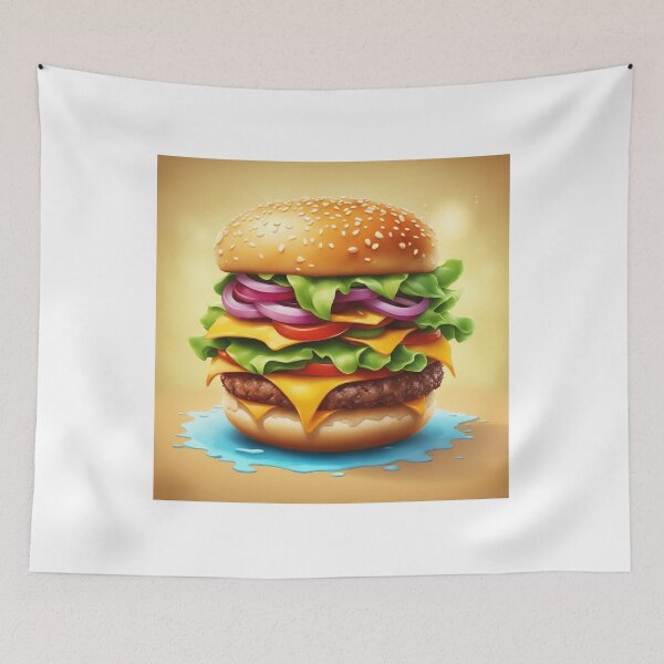 Item preview, Burger Food Floating Cartoon Vector Icon Illustration designed and sold by hjian8219.