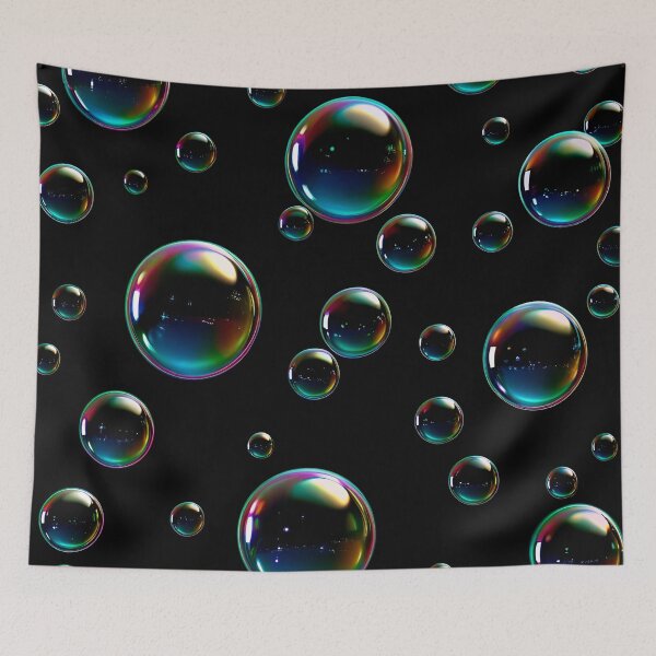 Item preview, PATTERN 015- TRANSPARENT WATER BUBBLES - Gift items and personal use / Bubbles, Water, Black,  Transparent, Soap Bubbles, Balls, Abstract, Spheres,  Art designed and sold by LumDesignArt.