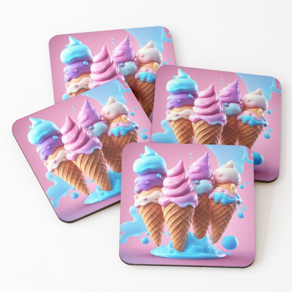 Item preview, Ice Cream Cone Floating Cartoon Vector Icon Illustration designed and sold by hjian8219.