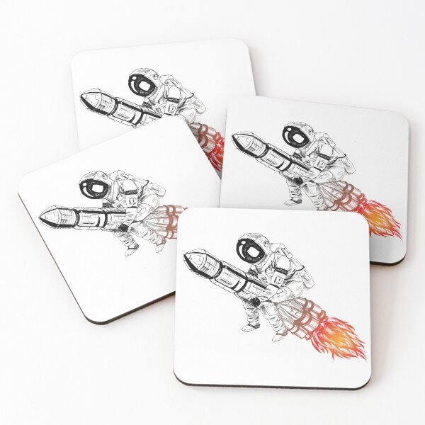 Item preview, Astronaut Flying On The Rocket Hand Drawn  designed and sold by Design Etstore.