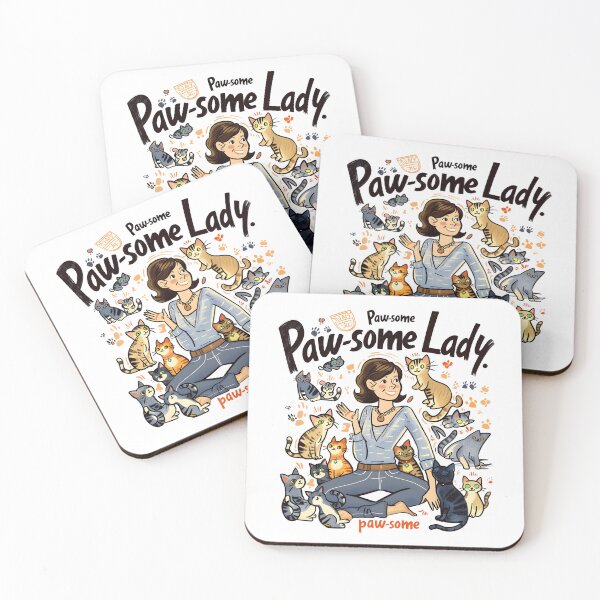 Item preview, Paw-some Lady Wordplay Awesome Cat Lover Lady Cat Rescue  designed and sold by scooterbaby.