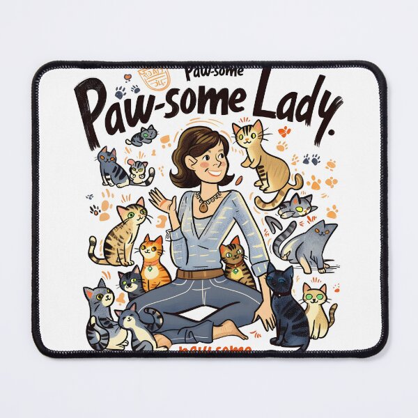 Item preview, Paw-some Lady Wordplay Awesome Cat Lover Lady Cat Rescue designed and sold by scooterbaby.