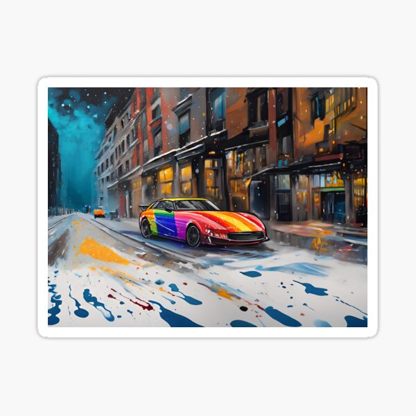 Rainbow Roadster Sticker