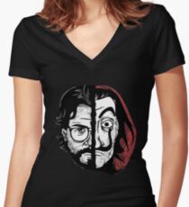 La casa de papel Women's Fitted V-Neck T-Shirt
