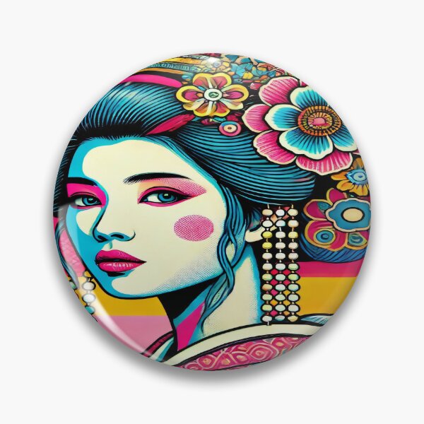 Item preview, Vibrant Ukiyo-e Pop Art Geisha Portrait by Sakura Kawaii Studio designed and sold by SakuraJapanArt.