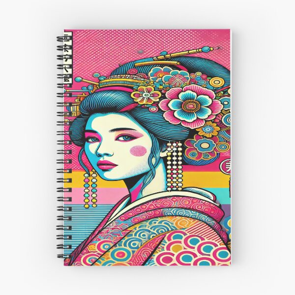 Item preview, Vibrant Ukiyo-e Pop Art Geisha Portrait by Sakura Kawaii Studio designed and sold by SakuraJapanArt.