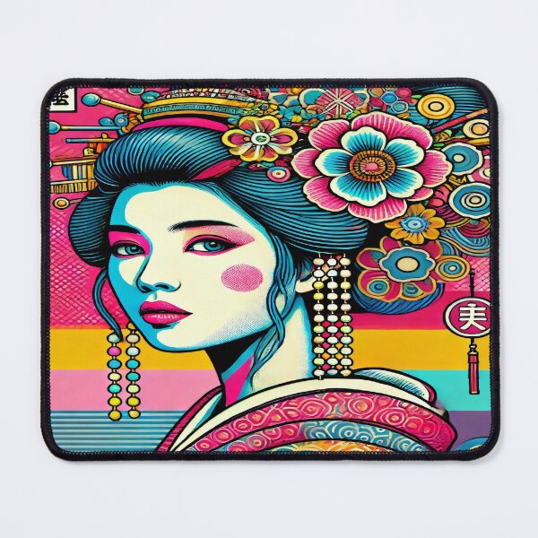 Item preview, Vibrant Ukiyo-e Pop Art Geisha Portrait by Sakura Kawaii Studio designed and sold by SakuraJapanArt.