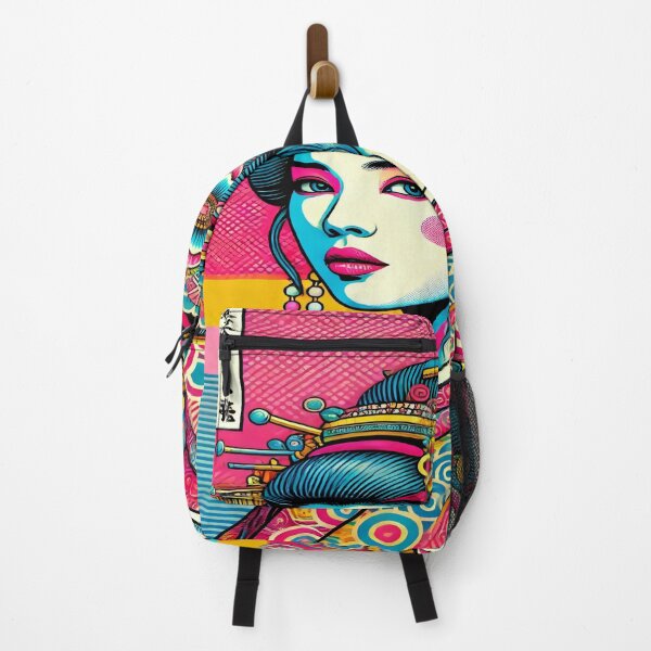 Item preview, Vibrant Ukiyo-e Pop Art Geisha Portrait by Sakura Kawaii Studio designed and sold by SakuraJapanArt.