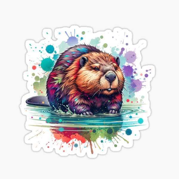 Beaver watercolor Sticker