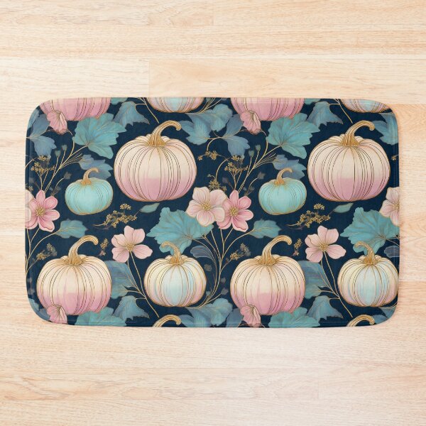 Item preview, Pastel Floral Pumpkin Patch on Dark Blue  designed and sold by Laura DeCamp.