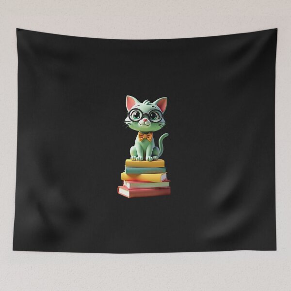 Item preview, Studious Cat on Book Stack designed and sold by eliteandhonor.