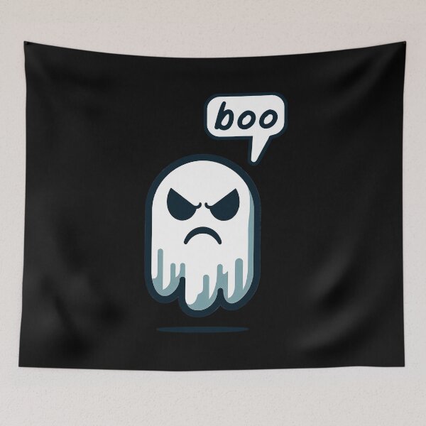 Item preview, Disapproving Ghost: Boo! Drawing of an unhappy ghost. designed and sold by EdgyEdgeArt.