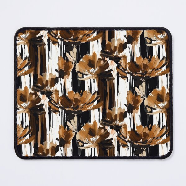 Item preview, Large, discreet and minimalist flower pattern, brown and black designed and sold by kusamono-art.