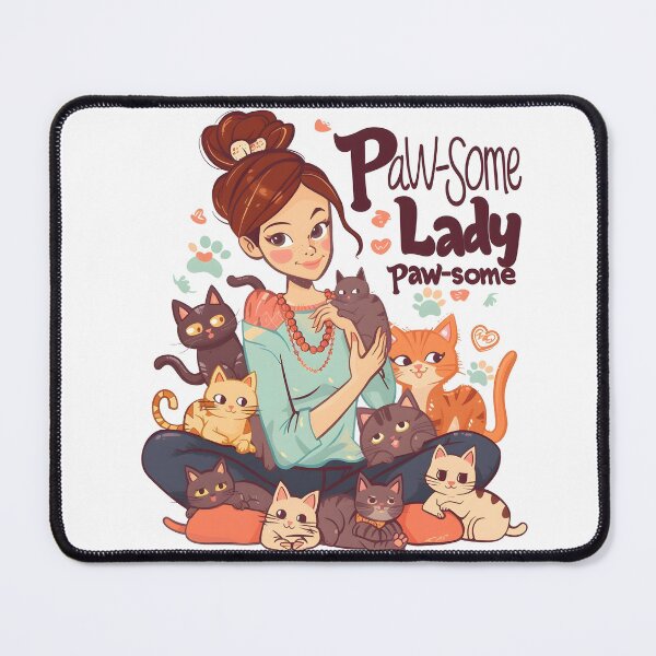 Item preview, Paw-some Lady Wordplay Awesome Kittens and Cat Lover Lady Cat Rescue designed and sold by scooterbaby.